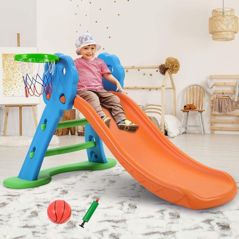 Keezi Kids Slide with Basketball Hoop with Ladder Base 
