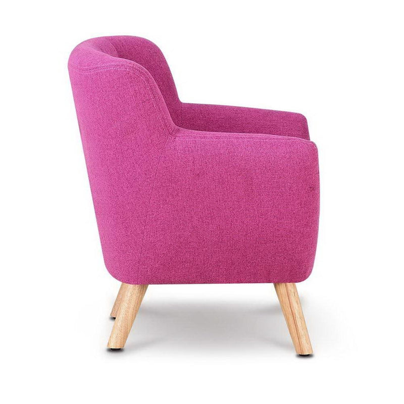 Keezi Kids Sofa Armchair Pink Linen Lounge Nordic French 