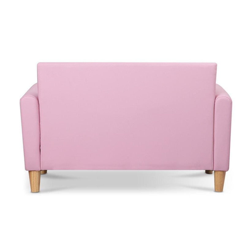 Keezi Kids Sofa Storage Armchair Lounge Pink PU Leather 