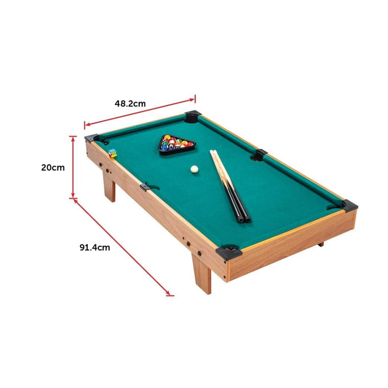 Kids Mini Billiard Table Game Toy Wooden Snooker Pool Home 