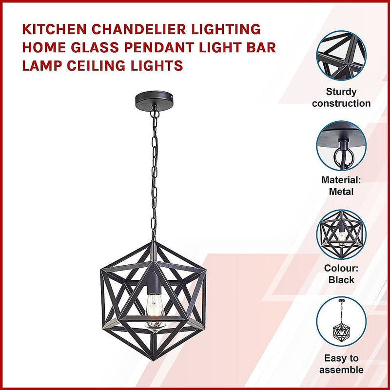 Kitchen Chandelier Lighting Home Glass Pendant Light Bar 