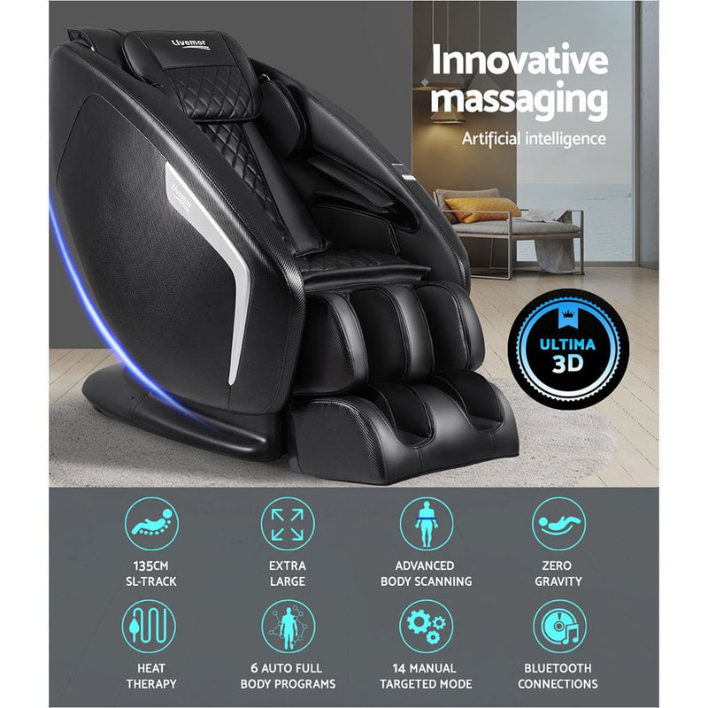 Livemor 3D Electric Massage Chair Shiatsu Kneading Massager 