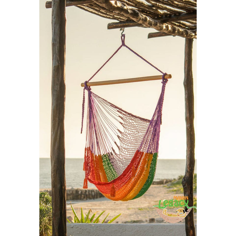 Mexican Hammock Swing Chair Rainbow - Home & Garden > 