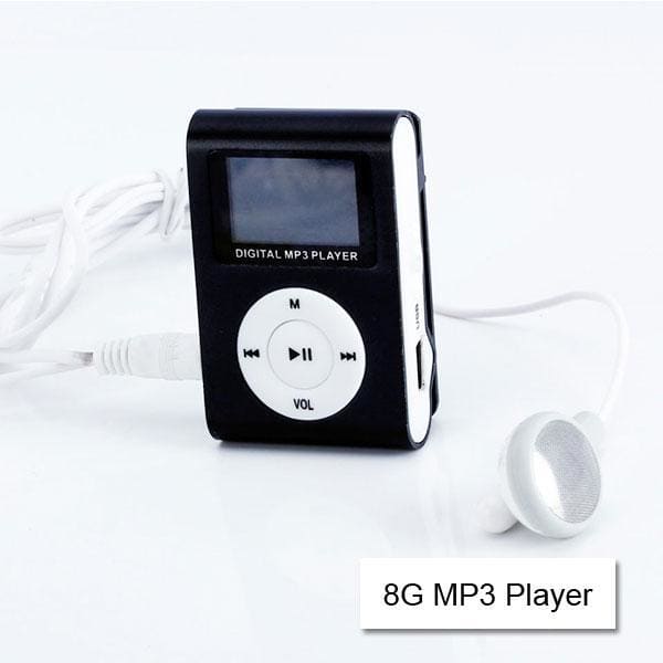 Mini Clip 8G MP3 Music Player With USB Cable & Earphone 
