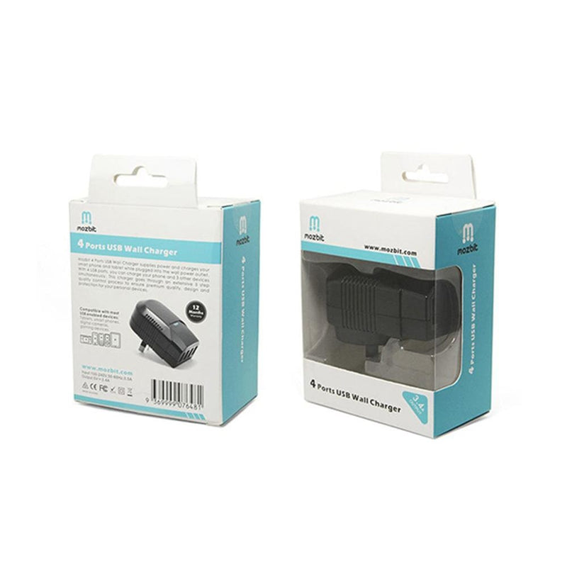 Mozbit 3.4A 4-Port USB Wall Charger - Electronics > Battery 