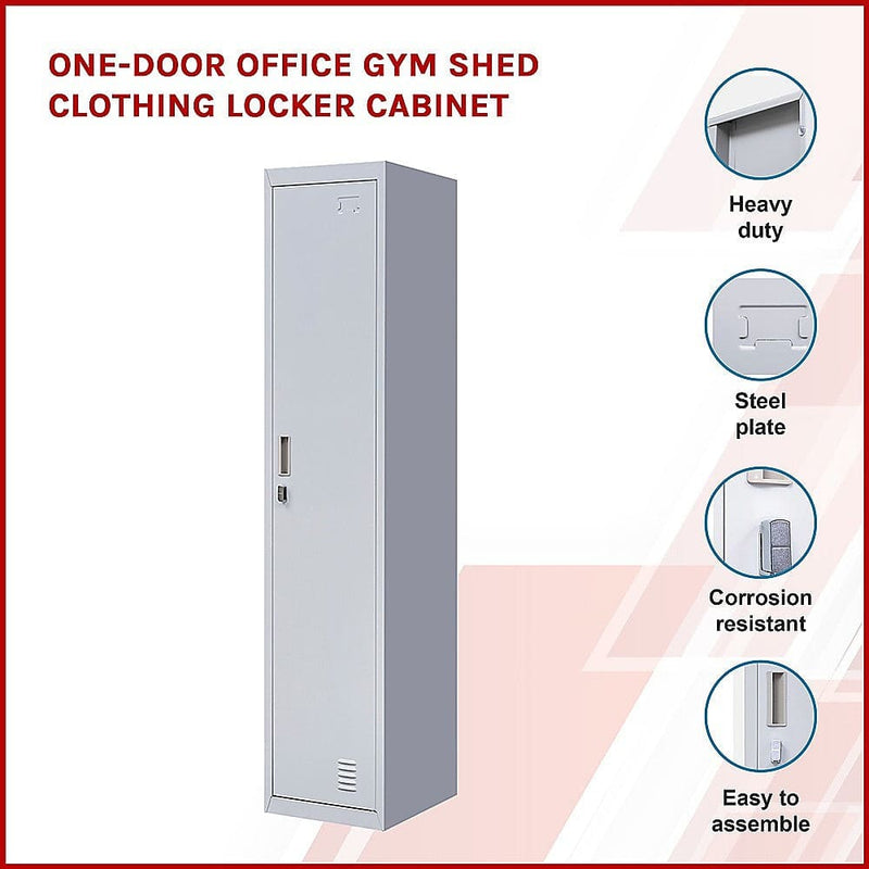 One-Door Office Gym Shed Clothing Locker Cabinet - Home & 