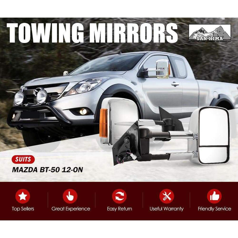 Pair Extendable Towing Mirror for Mazda BT50 MY 2012-2020 