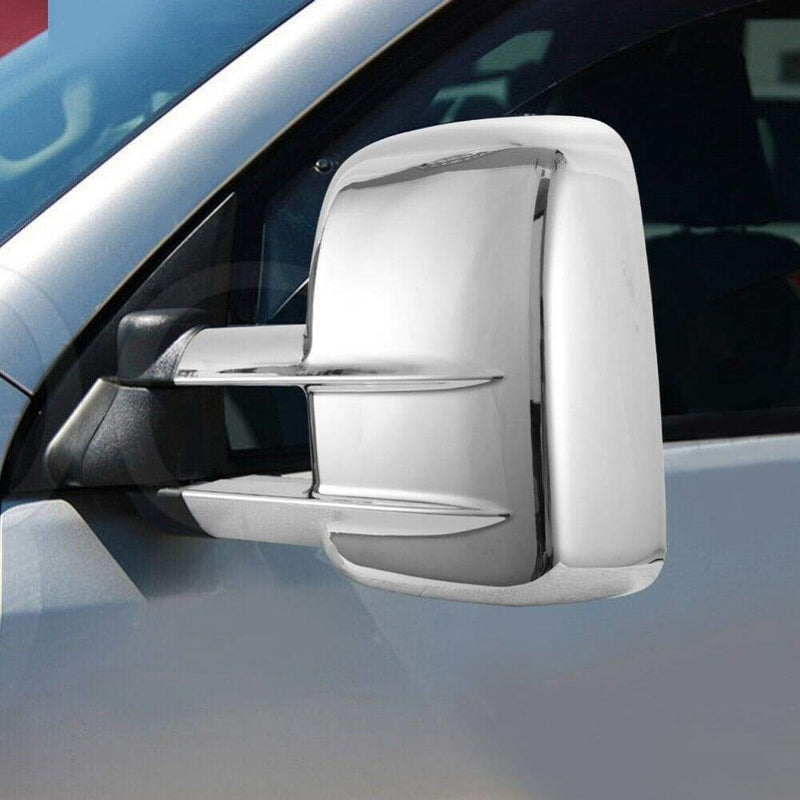 Pair Extendable Towing Mirrors Chrome Fit Toyota Prado 120 