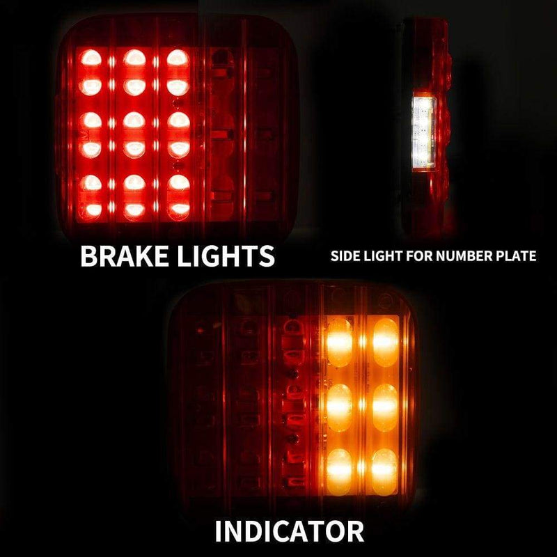 PAIR LED TAIL LIGHT With NUMBER PLATE LIGHT 28LED TRAILER 