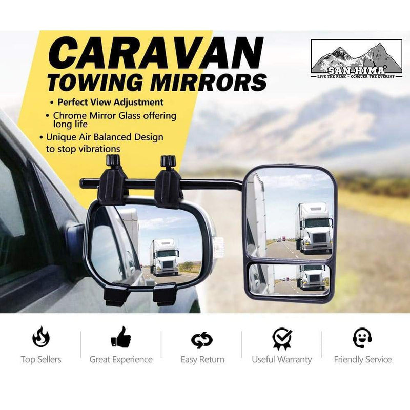 Pair TOWING MIRRORS PAIR UNIVERSAL MULTI FIT STRAP ON TOWING