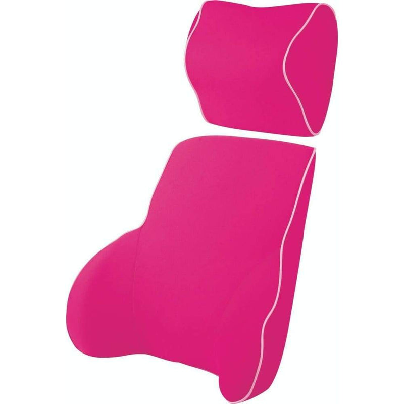 Pink Memory Foam Lumbar Back & Neck Pillow Support Back 