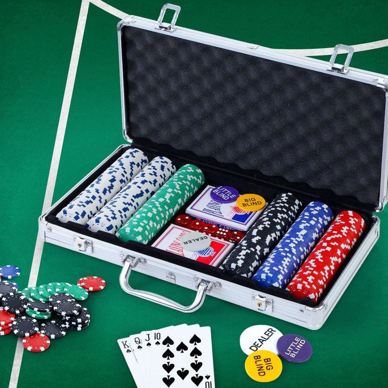 Poker Chip Set 300PC Chips TEXAS HOLD’EM Casino Gambling 