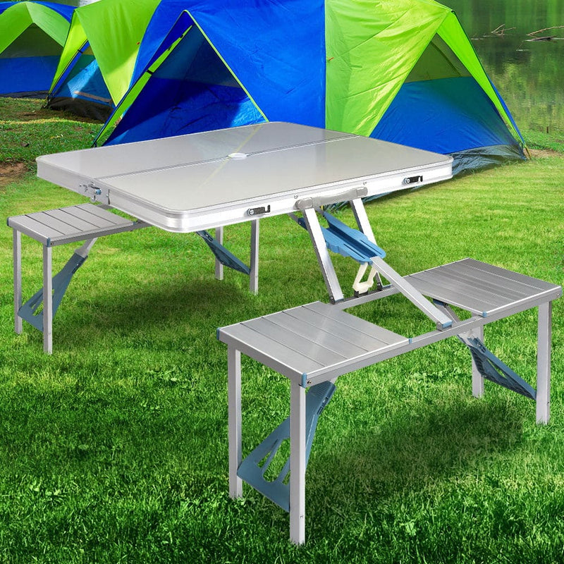 Portable Folding Camping Table and Chair Set 85cm - Outdoor 