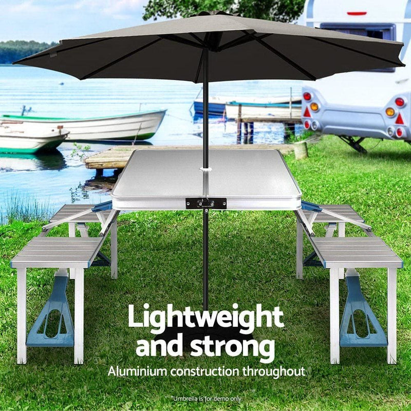 Portable Folding Camping Table and Chair Set 85cm - Outdoor 