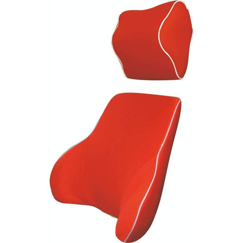 Red Memory Foam Lumbar Back & Neck Pillow Support Back 