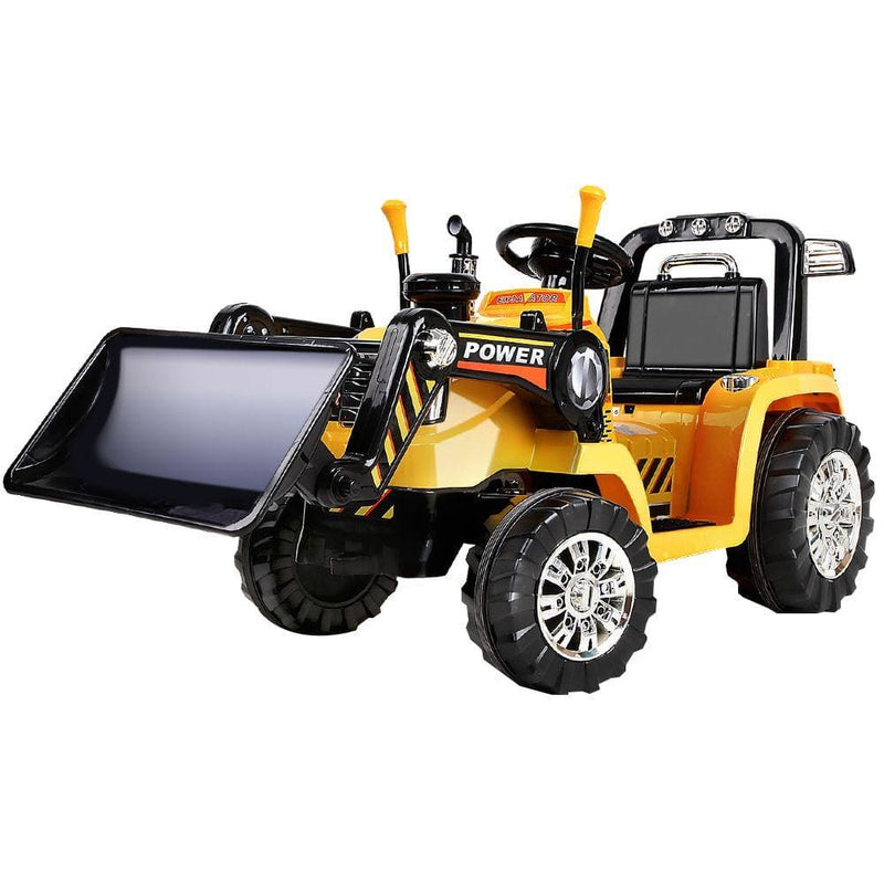 Rigo Kids Ride On Bulldozer Digger Electric Car Yellow - 