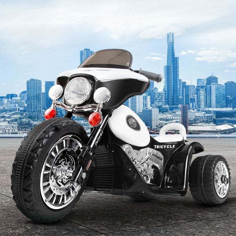 Rigo Kids Ride On Motorbike Motorcycle Toys Black White - 