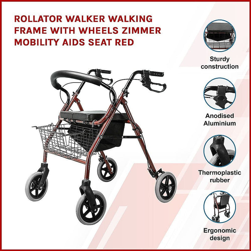 Rollator Walker Walking Frame With Wheels Zimmer Mobility 
