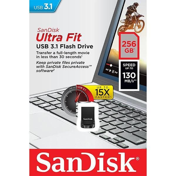 SANDISK 256GB CZ430 ULTRA FIT USB 3.1 (SDCZ430-256G) - 