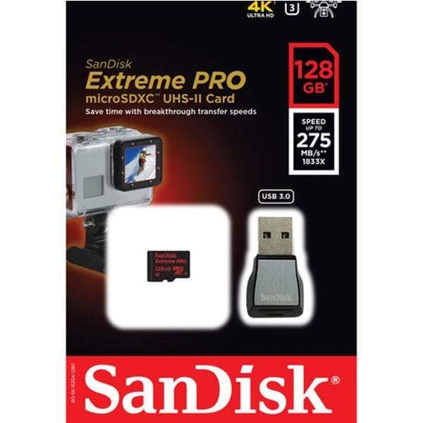 Sandisk Extreme Pro micro SDXC UHS-II 128GB Class 10 up to 