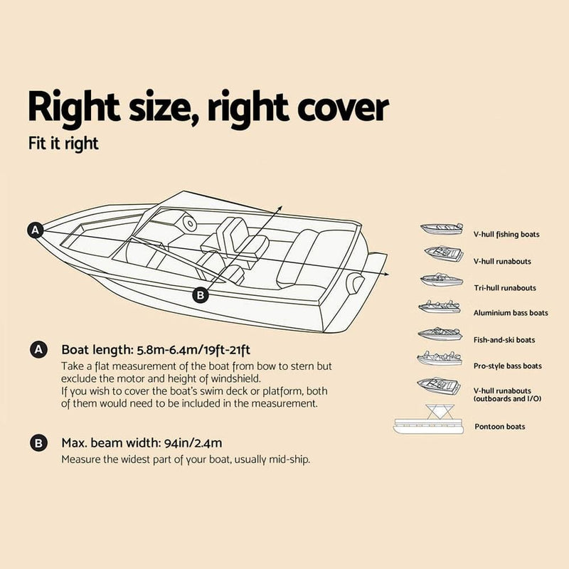 Seamanship 19 - 21ft Waterproof Boat Cover - Outdoor > 