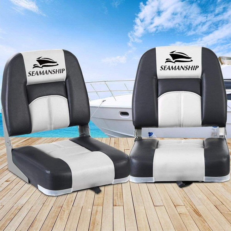 Seamanship 2X Folding Boat Seats Seat Marine Seating Set 