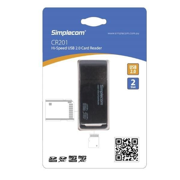 Simplecom CR201 Hi-Speed USB 2.0 Card Reader 2 Slot - 