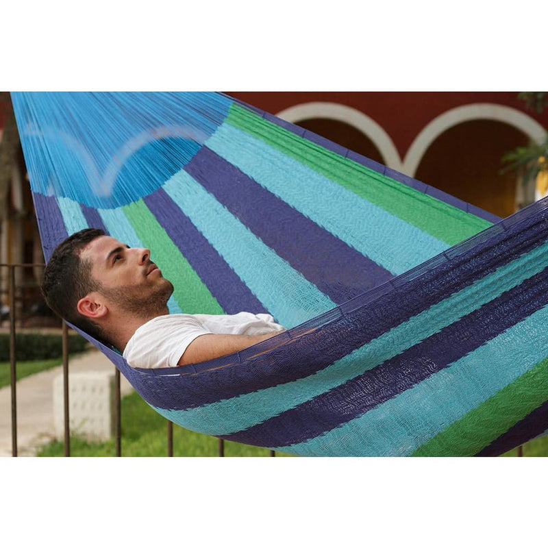 Single Size Cotton Mexican Hammock in Oceanica Colour - Home