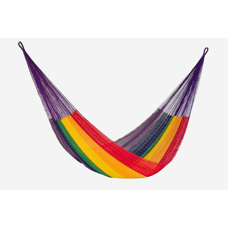 Single Size Cotton Mexican Hammock in Rainbow Colour - Home 