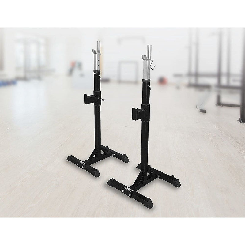 Squat Rack Stand Pair Bench Press Weight Lifting Barbell - 