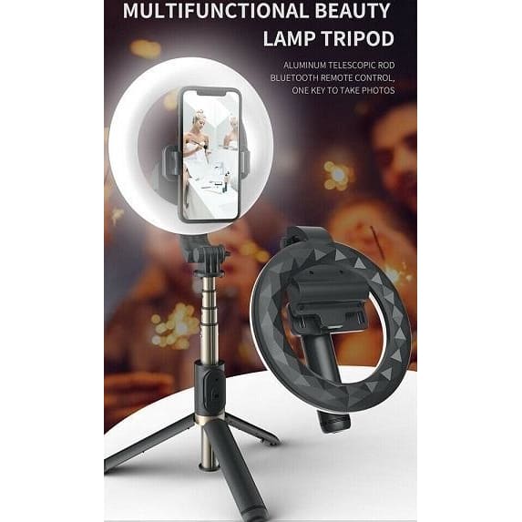 TEQ Q07 Bluetooth Ring Light Selfie Stick and Tripod stand -