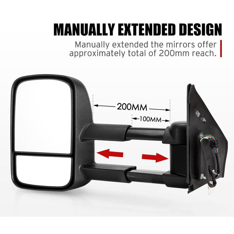 Towing Mirrors Extendable for Toyota Landcruiser 200 Series 
