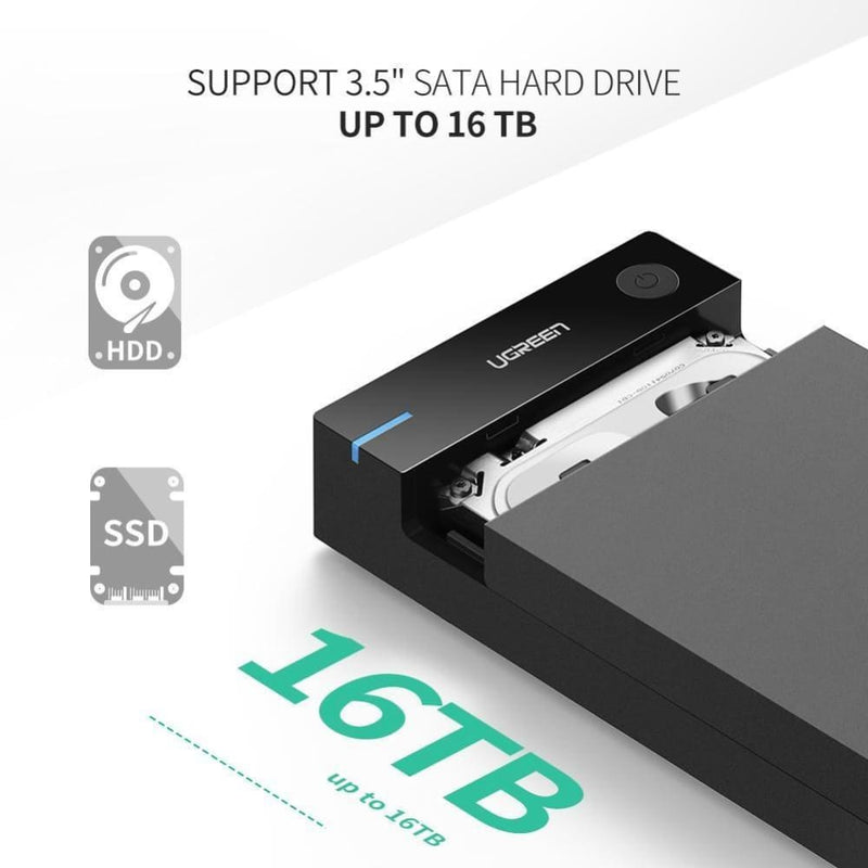 UGREEN 50424 3.5 USB 3.0 Hard Drive Enclosure - Electronics 
