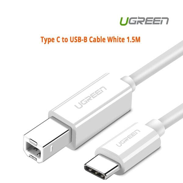 UGREEN Type C to USB-B Cable White 1.5M (40417) - 