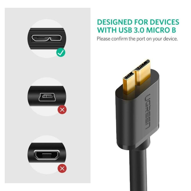 UGREEN USB 3.0 A Male to Micro USB 3.0 Male Cable 0.5m 