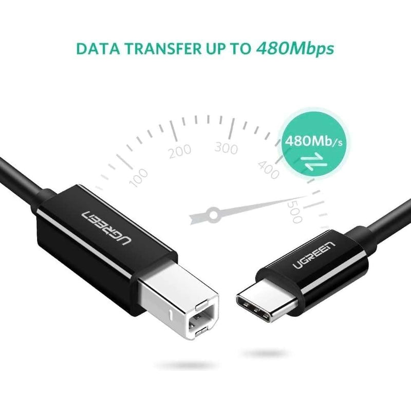 UGREEN USB-C to USB 2.0 Print Cable 2m Black 50446 - 