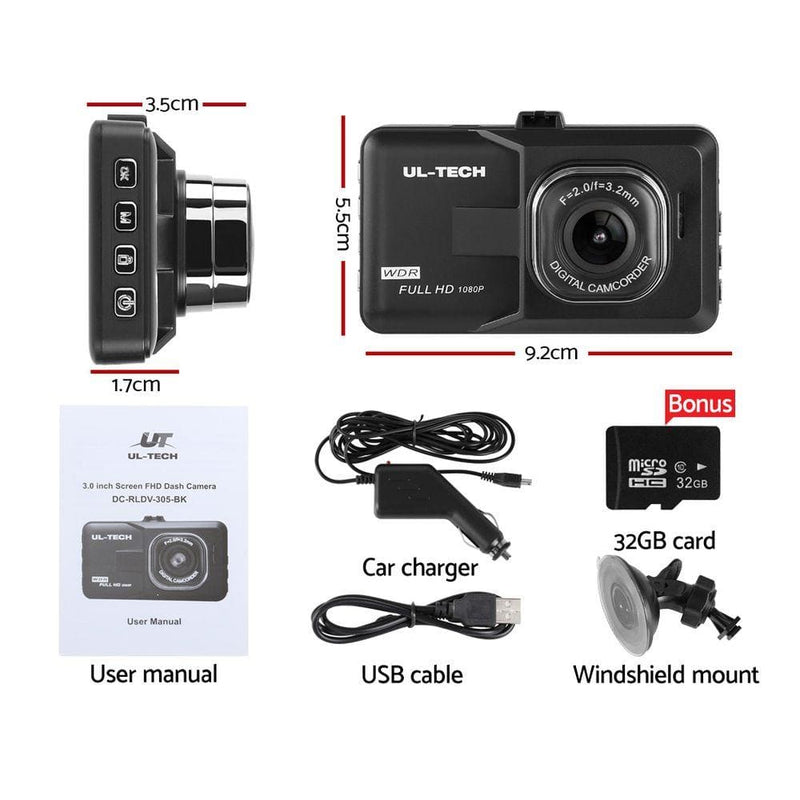 UL-TECH Dash Camera 1080P HD Cam Car Recorder DVR Video 