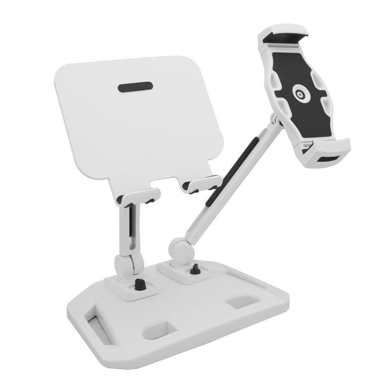 Universal and Adjustable Double Arm Stand Holder White - 