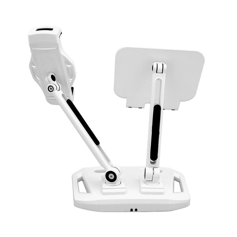 Universal and Adjustable Double Arm Stand Holder White - 