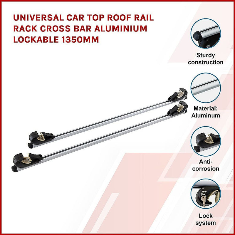 Universal Car Top Roof Rail Rack Cross Bar Aluminium 