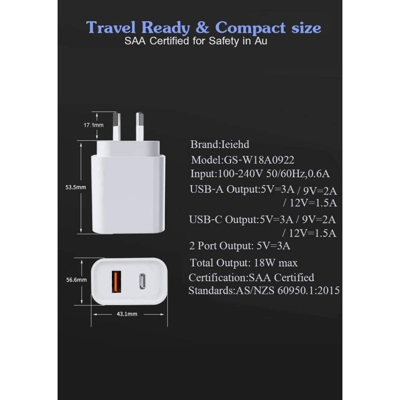 USB C Charger and Quick Charge 3.0 - Electronics > Mobile 