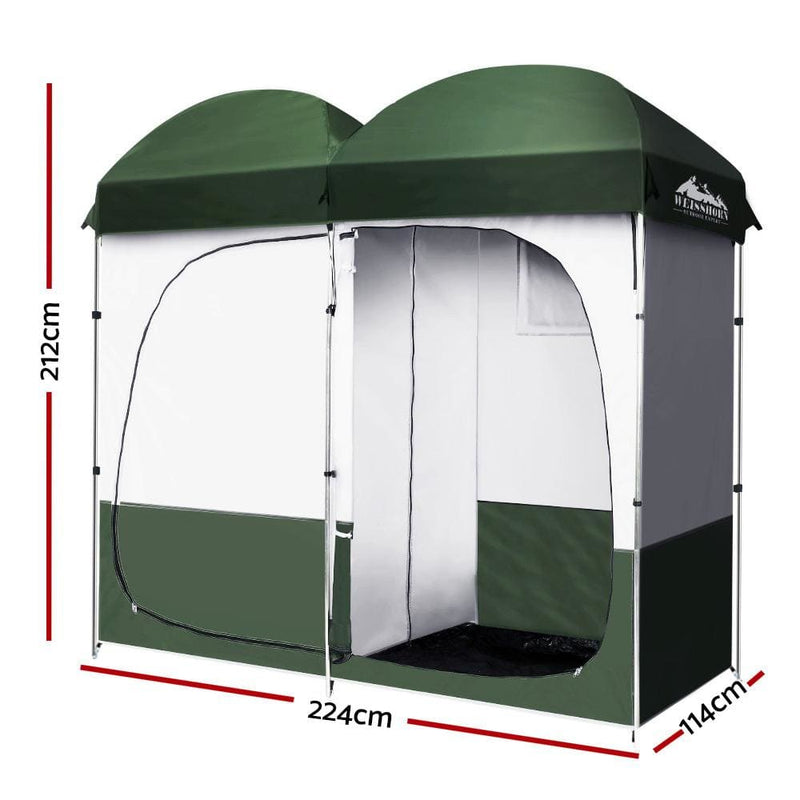 Weisshorn Double Camping Shower Toilet Tent Outdoor Portable