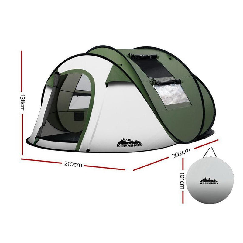 Weisshorn Instant Up Camping Tent 4-5 Person Pop up Tents 
