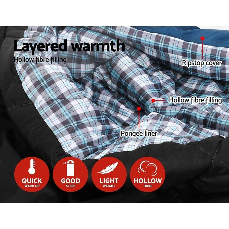 Weisshorn Sleeping Bag Bags Double Camping Hiking -10°C to 