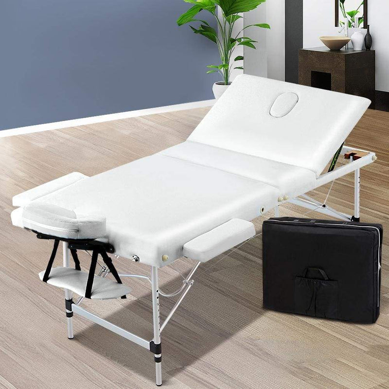 Zenses 70cm Wide Portable Aluminium Massage Table 3 Fold 